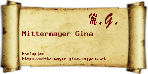 Mittermayer Gina névjegykártya